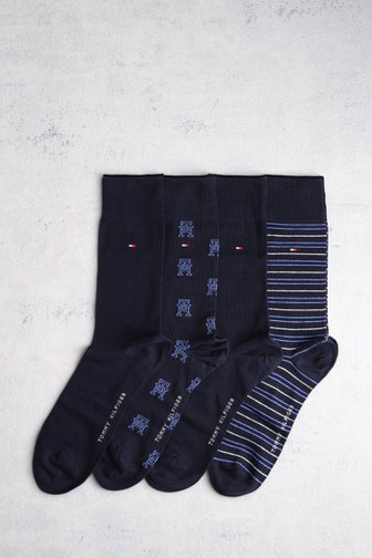 Boîte cadeau chaussettes navy - 4 paires de Tommy Hilfiger pour Hommes
