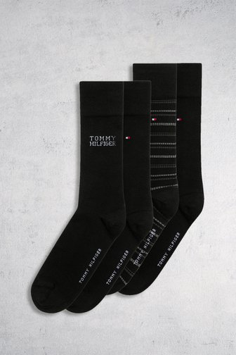 Boîte cadeau chaussettes noires - 4 paires  de TOMMY pour Hommes