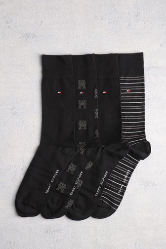 Boîte cadeau chaussettes noires - 4 paires de Tommy Hilfiger pour Hommes