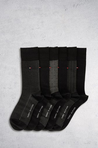 Boîte cadeau chaussettes noires - 6 paires  de Tommy Hilfiger pour Hommes