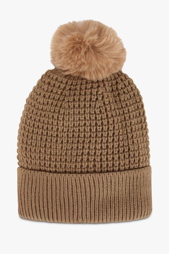 Bonnet beige avec pompon	 de Liberty Island pour Femmes