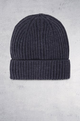 Le devant de Bonnet en tricot côtelé bleu foncé de Michaelis pour Hommes