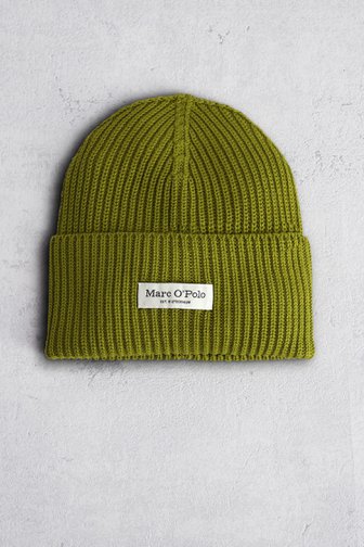 Le devant de Bonnet tricoté vert olive de Marc O'Polo pour Femmes