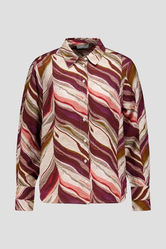 Productfoto 1 van Bordeaux-beige blouse met print door Geisha voor Dames