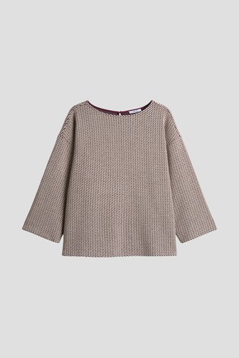 Voorkant van Bordeaux-beige gemêleerde trui door Opus voor Dames