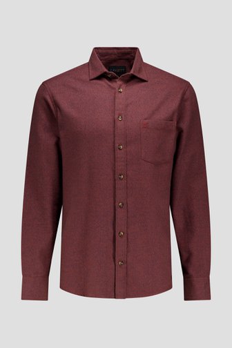 Voorkant van Bordeaux-blauw geruit hemd - Regular fit  door Ravøtt voor Heren