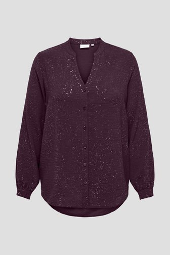 Productfoto 1 van Bordeaux blouse met glitter door ONLY Carmakoma voor Dames