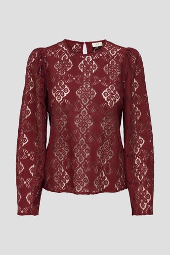 Voorkant van Bordeaux blouse met kant door JDY voor Dames