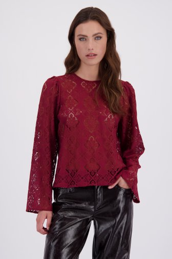 Voorkant van Bordeaux blouse met kant door JDY voor Dames