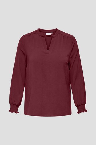 Productfoto 1 van Bordeaux blouse met smock aan de mouwen door ONLY Carmakoma voor Dames