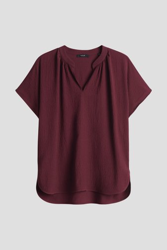 Voorkant van Bordeaux blouse met structuur  door Opus voor Dames