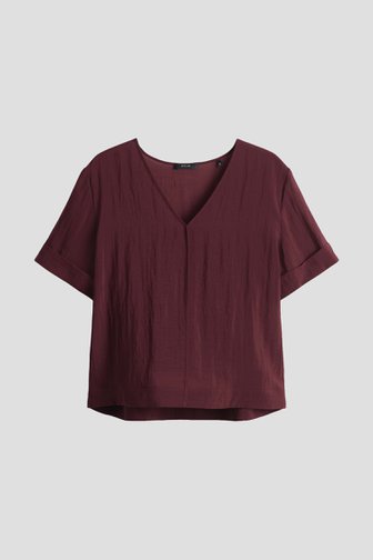 Voorkant van Bordeaux boxy fit blouse door Opus voor Dames