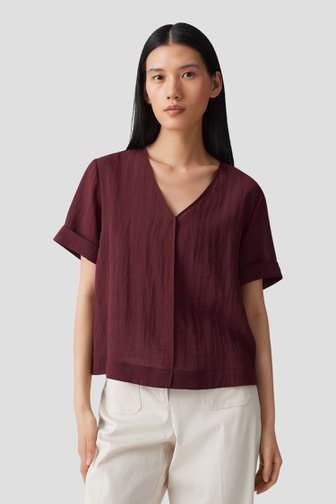 Voorkant van Bordeaux boxy fit blouse door Opus voor Dames