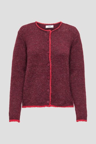 Productfoto 1 van Bordeaux cardigan met roze afwerking door JDY voor Dames