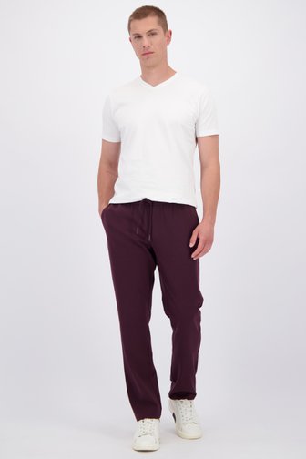 Voorkant van Bordeaux chino met elastische tailleband door Liberty Island voor Heren