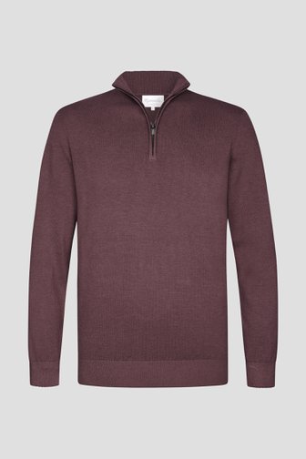 Productfoto 1 van Bordeaux gebreide trui met korte rits  door Michaelis voor Heren