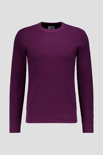 Voorkant van Bordeaux gebreide trui met ronde hals door Casual Five voor Heren