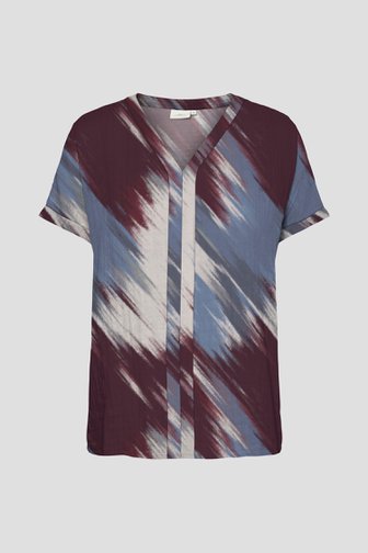 Productfoto 1 van Bordeaux-grijze blouse met print door ONLY Carmakoma voor Dames