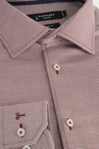 Voorkant van Bordeaux hemd met fijne print - Comfort fit door Dansaert Black voor Heren