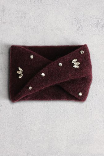 Voorkant van Bordeaux hoofdband met strass door Liberty Island voor Dames