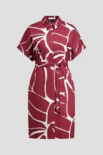 Voorkant van Bordeaux midikleedje met grafische print door D'Auvry voor Dames