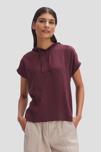 Opus Bordeaux T-shirt met kap