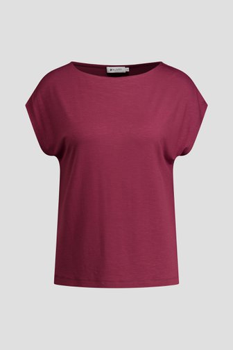 Voorkant van Bordeaux T-shirt met kapmouwen door D'Auvry voor Dames