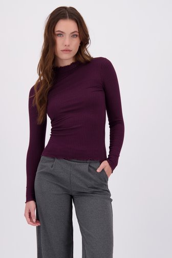 Voorkant van Bordeaux T-shirt met lange mouwen door JDY voor Dames