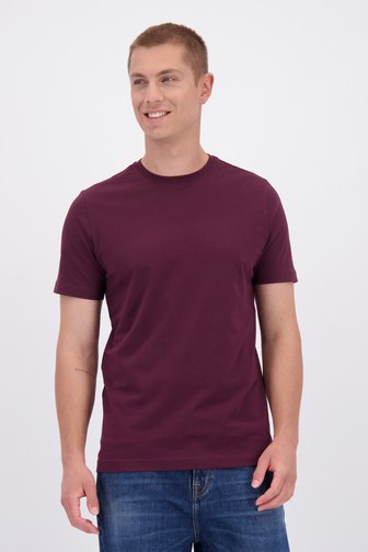 Voorkant van Bordeaux T-shirt met ronde hals door Liberty Island voor Heren