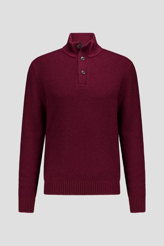 Productfoto 1 van Bordeaux trui met hoge kraag en knopen door Dansaert Blue voor Heren