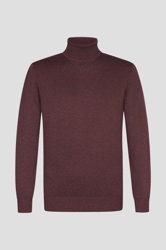 Michaelis Bordeaux trui met rolkaag