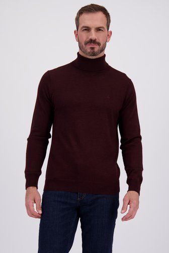 Voorkant van Bordeaux trui met rolkraag door Dansaert Black voor Heren