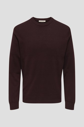 Productfoto 1 van Bordeaux trui met ronde hals  door Only & Sons voor Heren