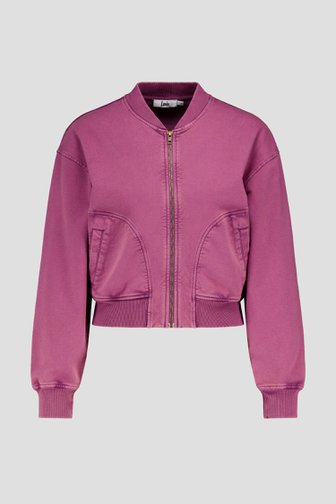 Bordeaux washed sweater met rits van Louise voor Dames