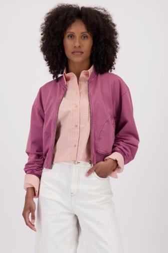 Bordeaux washed sweater met rits van Louise voor Dames