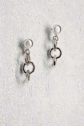 Boucles d'oreilles argentées avec maillons ronds de Liberty Island pour Femmes