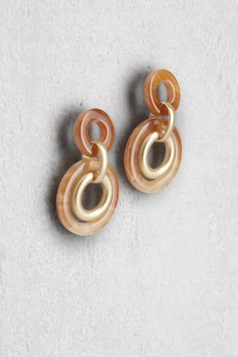 Le devant de Boucles d’oreilles avec anneaux bruns et dorés de Liberty Island pour Femmes