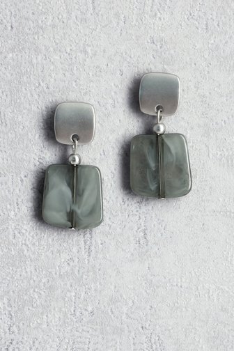 Le devant de Boucles d’oreilles avec perles vert gris de Libelle pour Femmes