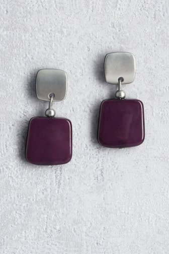 Le devant de Boucles d’oreilles avec perles violettes de Libelle pour Femmes