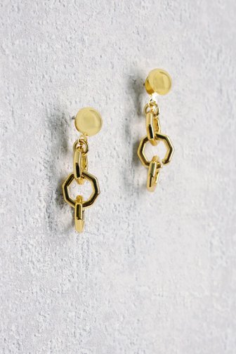 Boucles d'oreilles dorées avec maillons ronds de Liberty Island pour Femmes