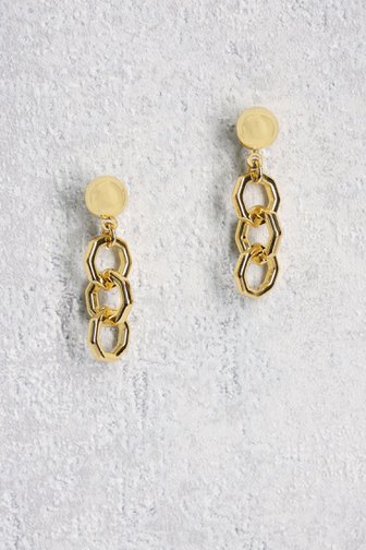 Boucles d'oreilles dorées avec maillons ronds de Liberty Island pour Femmes