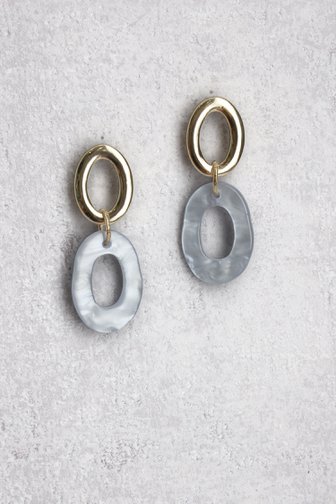 Le devant de Boucles d’oreilles dorées avec pendentif bleu  de Liberty Island pour Femmes