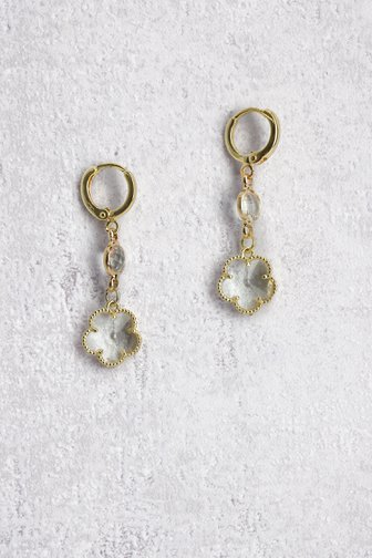 Le devant de Boucles d’oreilles dorées avec pendentif fleur de Liberty Island pour Femmes