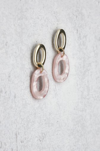 Le devant de Boucles d’oreilles dorées avec pendentif rose  de Liberty Island pour Femmes