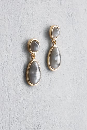 Le devant de Boucles d’oreilles grises goutte de Liberty Island pour Femmes