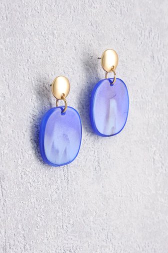 Boucles d'oreilles ovales bleues de Liberty Island pour Femmes