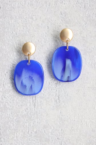 Boucles d'oreilles ovales bleues de Liberty Island pour Femmes