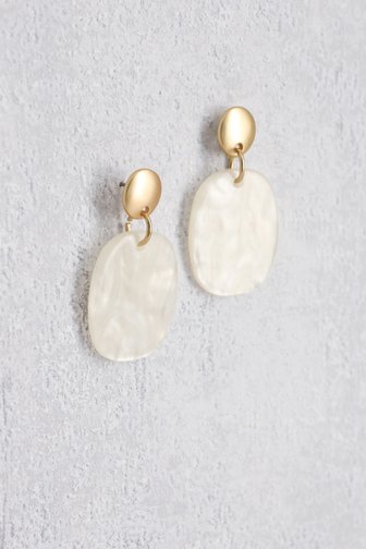 Boucles d'oreilles ovales écru de Liberty Island pour Femmes