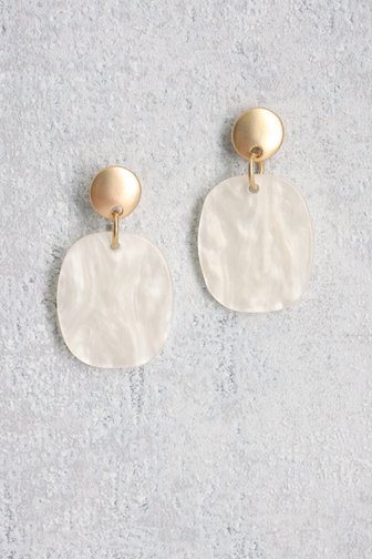 Boucles d'oreilles ovales écru de Liberty Island pour Femmes