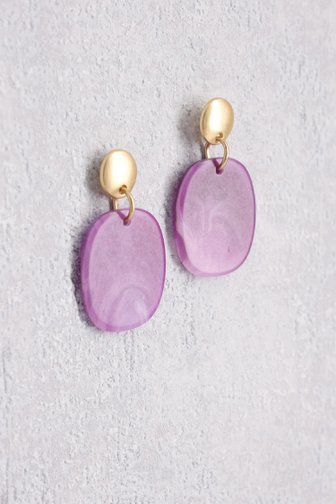 Boucles d'oreilles ovales violettes de Liberty Island pour Femmes